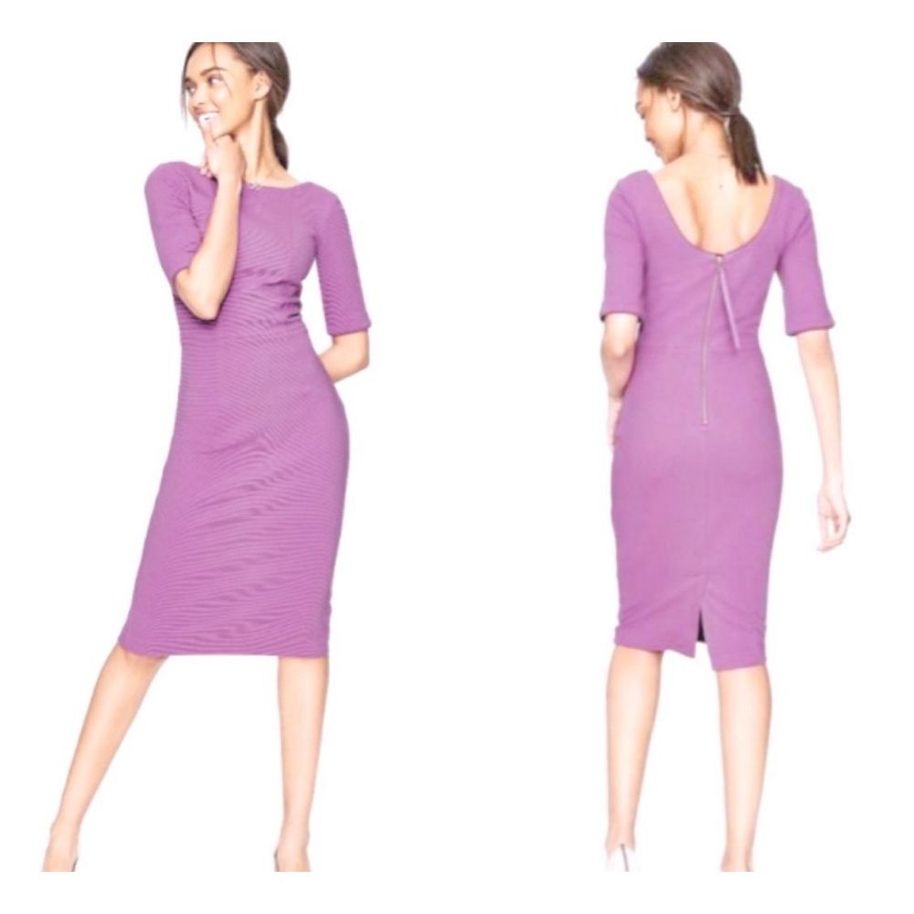 Boden Purple Fitted Midi Sheath Dress